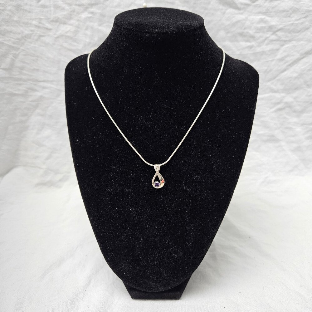 Amethyst and Silver Necklace
